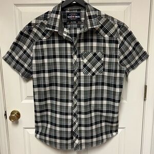 Ecko Unlimited Authentic Classic Gray and Black Plaid Shirt